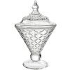 Clayre & Eef Бонбоньерка стеклянная Ø12x19 см с крышкой Прозрачная