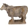 Clayre & Eef 6MG0110 Горшок для цветов в форме коровы Серо-бежевый 36x15x28 см Античный вид