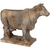 Clayre & Eef 6MG0110 Горшок для цветов в форме коровы Серо-бежевый 36x15x28 см Античный вид