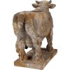Clayre & Eef 6MG0110 Горшок для цветов в форме коровы Серо-бежевый 36x15x28 см Античный вид