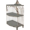 Clayre & Eef 6Y5719 Настенная этажерка из железа, зелено-бежевая, 38x23x55 см, винтаж