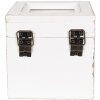 Clayre & Eef 6H2397 Чайница Белая 12x12x12 см в стиле Кантри Дерево Стеклянное окно
