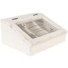 Clayre & Eef 6H2398 Чайница Антик Белый 18x16x9 см с 3 секциями