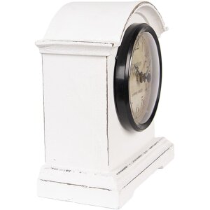 Настільний годинник Clayre & Eef 6KL0831 білий коричневий 13x7x14 см скло дерево кантрі стиль