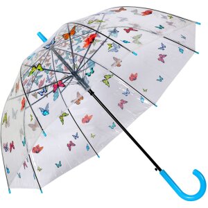 Juleeze JZUM0093 Зонт прозрачный с мотивом бабочки Ø 90x82 см Синий
