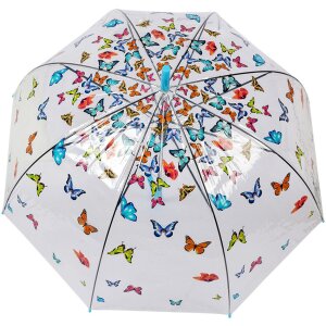 Juleeze JZUM0093 Зонт прозрачный с мотивом бабочки Ø 90x82 см Синий