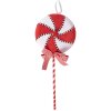 Clayre & Eef 66108 Подвеска Lollipop Красный Белый 17x6x41 см Пластик