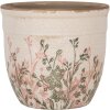 Clayre & Eef 6CE1974S Декоративный цветочный горшок бежево-розово-зеленый Ø 13x11 см