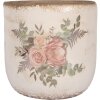 Clayre & Eef 6CE1981XL Цветочный горшок бежево-розовый Ø 20x19 см Керамика в стиле кантри