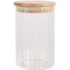 Clayre & Eef 6GL4719L Банка для зберігання з кришкою бамбук Ø 8x18 см скло дерево