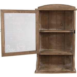 Clayre & Eef 50812 Шкаф настенный Коричневый 32x15x54 см Винтажное стекло