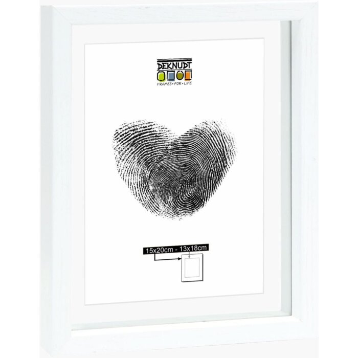 Deknudt S68SG1 Скляна рамка з деревяною кромкою, біла, ефект левітації 15x20 см