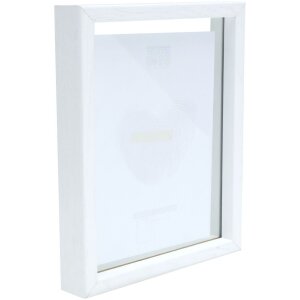 Deknudt S68SG1 Скляна рамка з деревяною кромкою, біла, ефект левітації 15x20 см