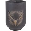 Clayre & Eef 6MG0109 Декоративный цветочный горшок с оленями серо-бежевый Ø 23x31 см