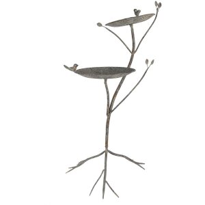 Clayre & Eef 6Y5656 Поїлка для птахів Метал Антик Зелено-коричневий 38x43x78см