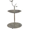 Clayre & Eef 6Y5658 Металлический этажерка зелено-коричневого цвета Ø 26 x 48 см 2 яруса в античном стиле