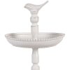 Clayre & Eef 6Y5738 Металлический этажерка Белый Ø 27x41 см Античный вид с деталями в виде птиц