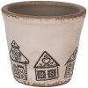 Clayre & Eef 6CE2123S Цветочный горшок керамический в стиле кантри бежево-черный Ø 12x11 см
