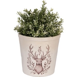 Clayre & Eef 6CEGTW0001L Декоративный цветочный горшок бежево-коричневый Ø 17x16 см