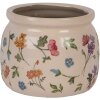 Цветочный горшок Clayre & Eef, керамика, бежевый, цветочный Ø12x10 см, кантри