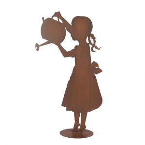Clayre & Eef Декофігура Дитина з лійкою Іржаний вигляд 36x12x62 см