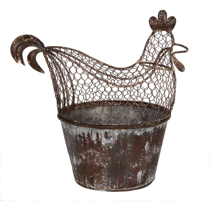 Clayre & Eef Декоративная курица из металла в стиле кантри 39x39x25 см