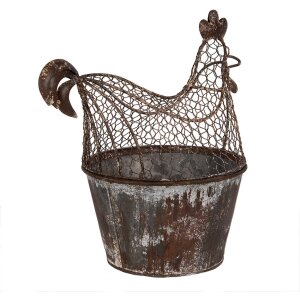 Clayre & Eef Декоративная курица из металла в стиле кантри 39x39x25 см