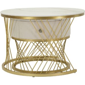 Mauro Ferretti Кофейные столики Votix 2 шт. кремовый золотой 70x48-50x43,5 см