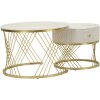 Mauro Ferretti Кофейные столики Votix 2 шт. кремовый золотой 70x48-50x43,5 см