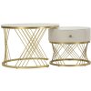 Mauro Ferretti Кофейные столики Votix 2 шт. кремовый золотой 70x48-50x43,5 см