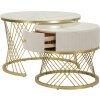 Mauro Ferretti Кофейные столики Votix 2 шт. кремовый золотой 70x48-50x43,5 см