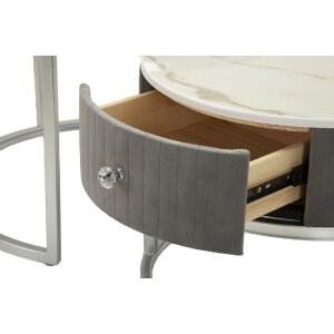 Mauro Ferretti Кофейні столи Greys 2 шт 70x45 – 50x40 см сірі срібні