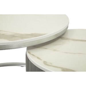 Mauro Ferretti Кофейні столи Greys 2 шт 70x45 – 50x40 см сірі срібні