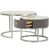 Mauro Ferretti Кофейні столи Greys 2 шт 70x45 – 50x40 см сірі срібні