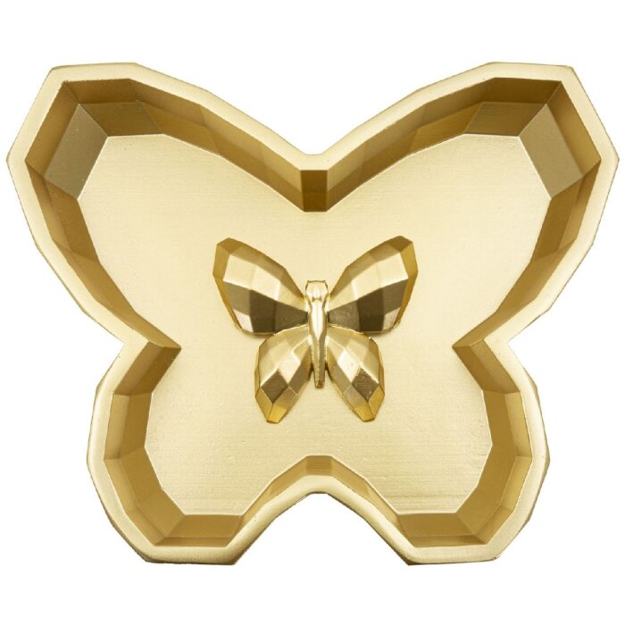 Чаша декоративная Butterfly 20,5x17,5x3 см золотая