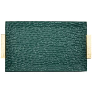 Grent Поднос 34x19,5x3 см зеленый с золотом декоративный