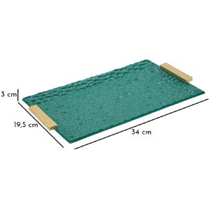 Grent Поднос 34x19,5x3 см зеленый с золотом декоративный