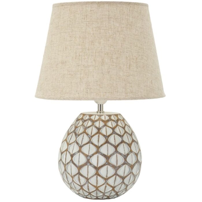 Mauro Ferretti Настільна лампа Tibet Ø35x52 см White Wash E27 Полірезин