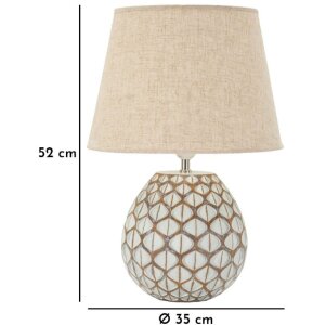 Mauro Ferretti Настільна лампа Tibet Ø35x52 см White Wash E27 Полірезин