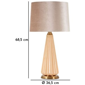 Perly настольная лампа Ø36,5x68,5 см стекло/ткань/золото E27 40W