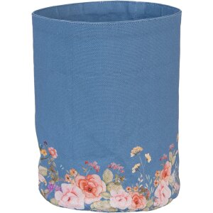 Clayre & Eef Корзинка для хлеба синяя 15x16 см с цветами