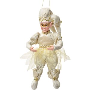 Clayre & Eef Декоративный подвес Эльф Beige-Gold 28 см