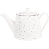 Clayre & Eef BHSTE Чайник 1000 мл Белый Черный 23x14x14 см