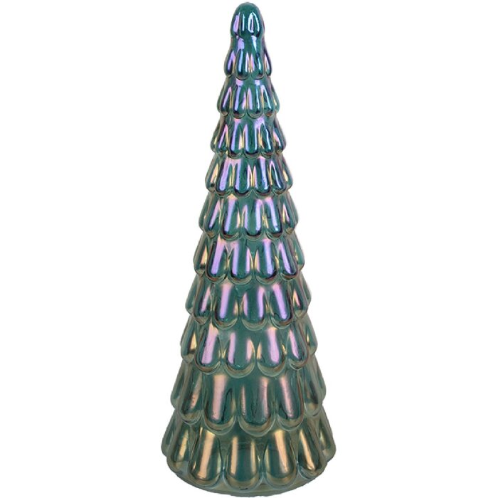 Clayre & Eef 6GL5331 Декоративна ялинка скляна Ø 12x33 см блакитна