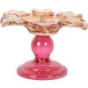 Clayre & Eef 6GL5339 Свічник скляний Ø14x9 см помаранчево-рожевий