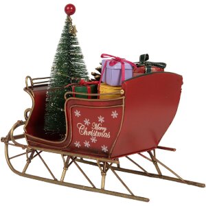 Clayre & Eef 6Y5869 Декоративные сани 21x9x18 см Красные и золотые