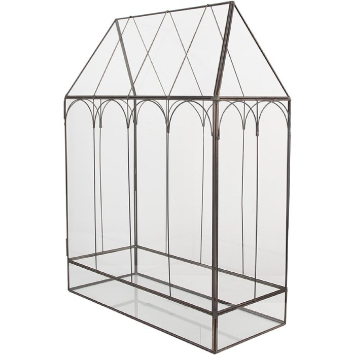 Clayre & Eef 5GL0022 Міні-теплиця 35x15x46 см Чорний/Прозорий