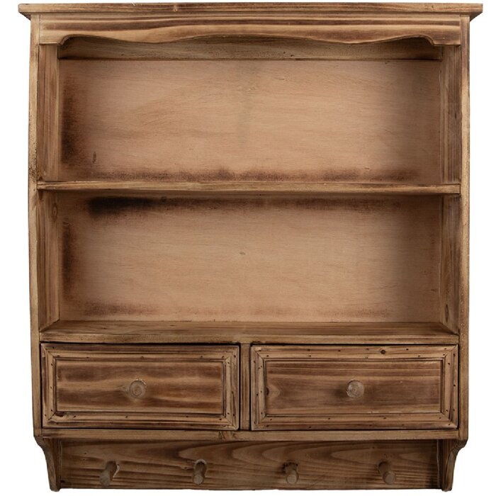 Clayre & Eef 5H0746 Настенный шкаф 56x13x60 см Коричневый Дерево Кантри