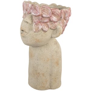 Clayre & Eef Цветочный горшок 20x19x31 см Бежево-розовый