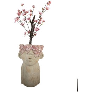 Clayre & Eef Цветочный горшок 20x19x31 см Бежево-розовый